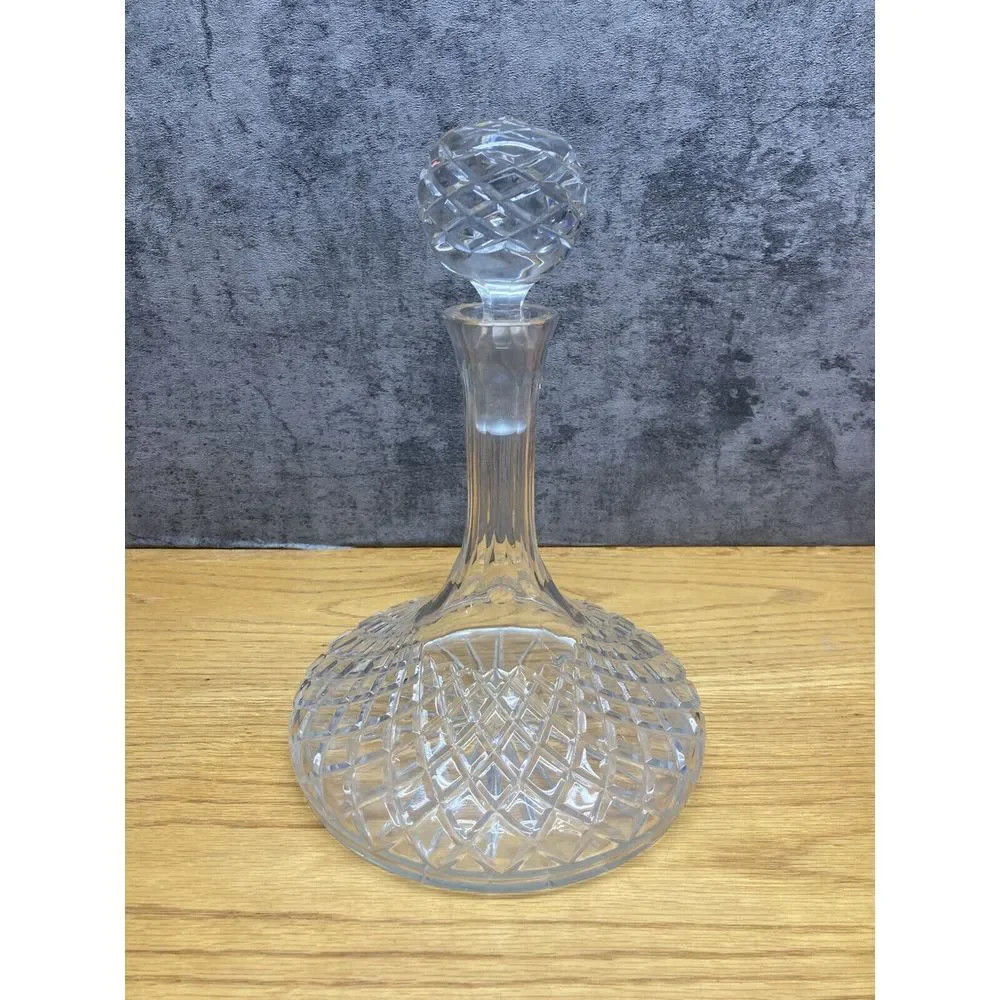 Vintage Large ‎ Waterford Crystal Ship Decanter With Stopper Beautiful (CHIPPED)